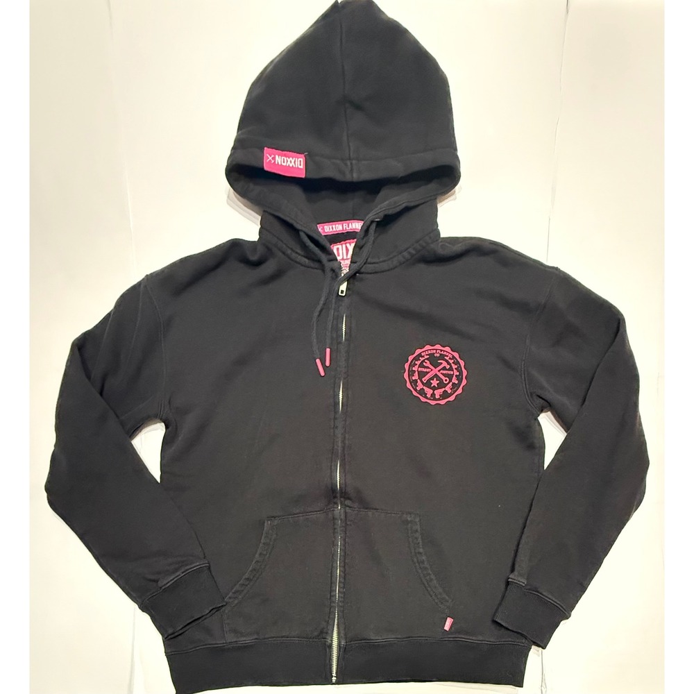 Dixxon Flannel Co Street Justice Zip Up Hoodie Black Pink XL Fleece Sweatshirt